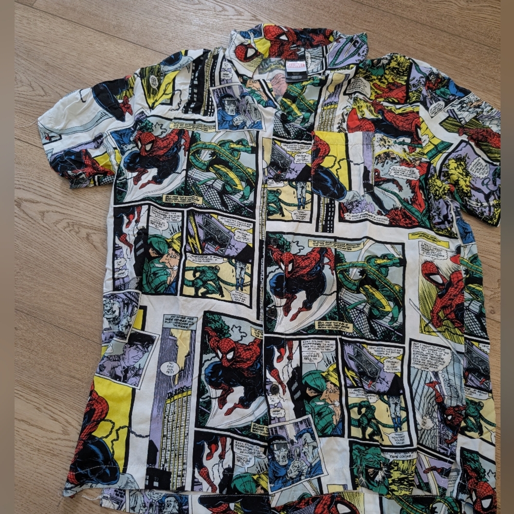 Marvel Spider Man Hawaiian Style Dress Shirt
